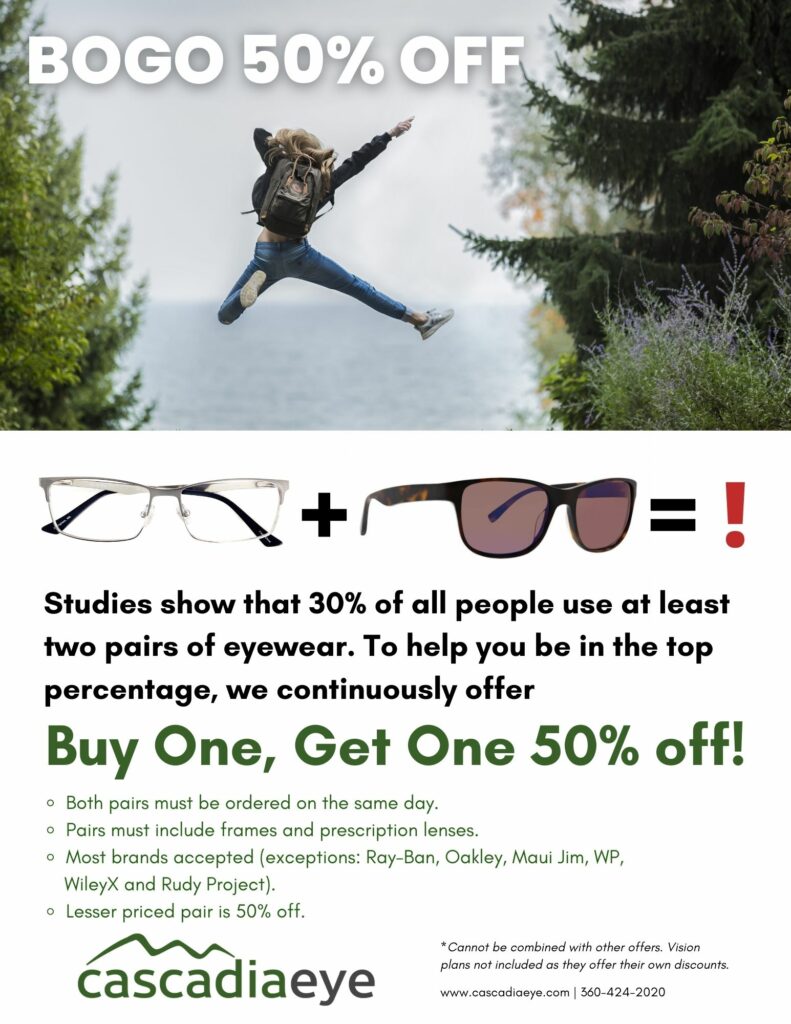 Buy glasses and get the second pair 50% off