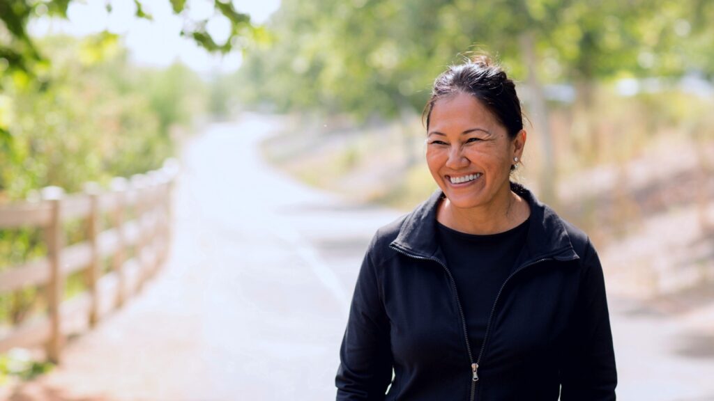 Woman on road