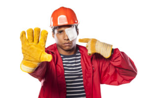 construction worker eye emergency
